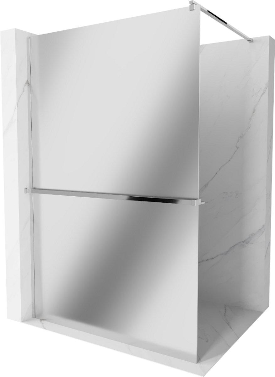 Mexen Kioto+ Douchewand met plank Walk-in 80 x 200 , spiegel, chroom - 800-080-121-01-50