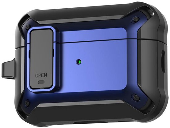 Telestore - Hoesje geschikte voor AirPods Pro 3 - TPU hybride hoesje Beschermhoes - Shockproof AirPods Pro 3 Cover - AirPods Pro 3 Hoesje - Geschikt voor Apple Airpods Pro 3 - blauw - hard en TPU cover met sleutelhanger