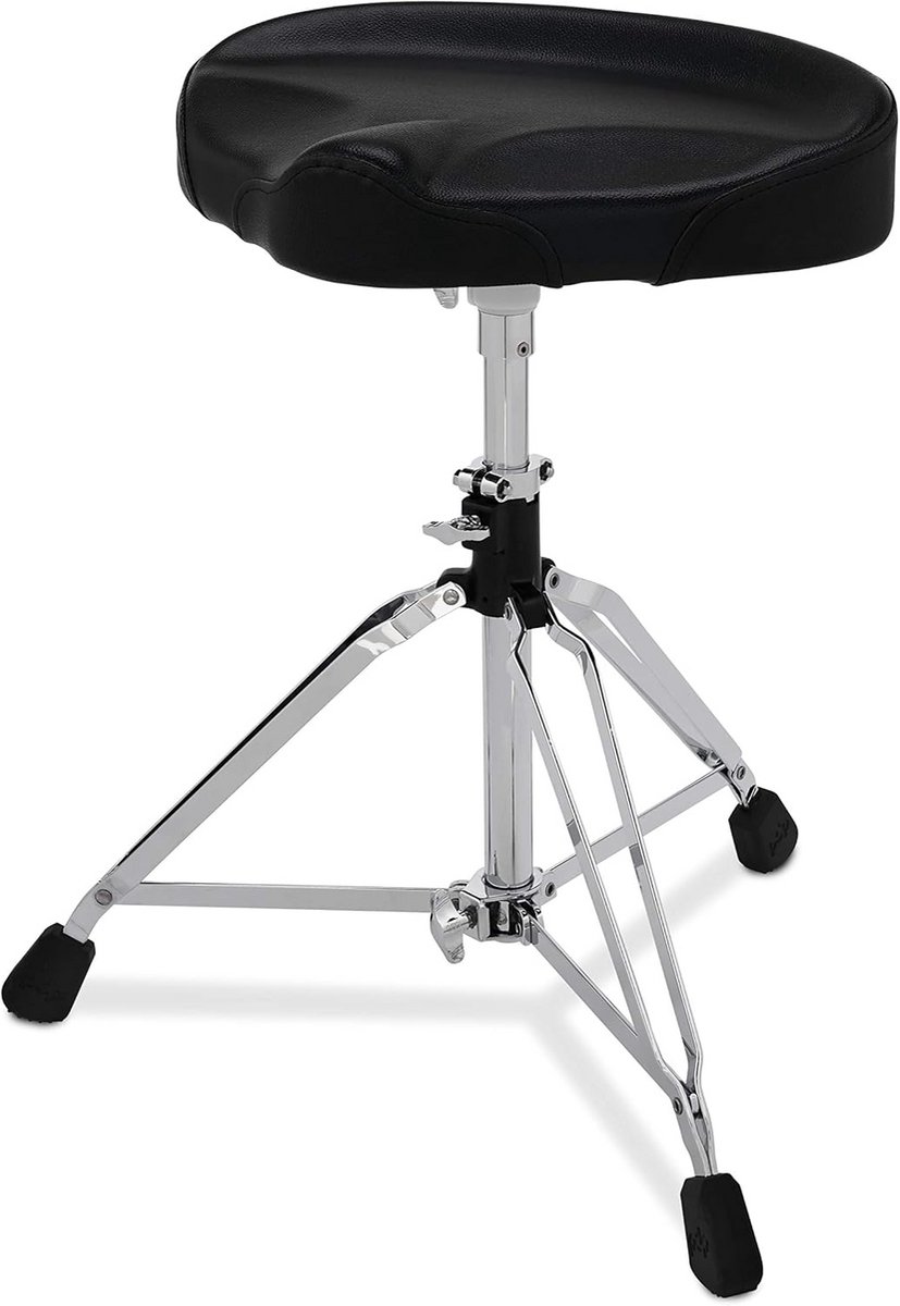 Drumkruk Rond - Verstelbaar Deluxe Drummerstoel met 33 cm Zitting en Dubbele Poot