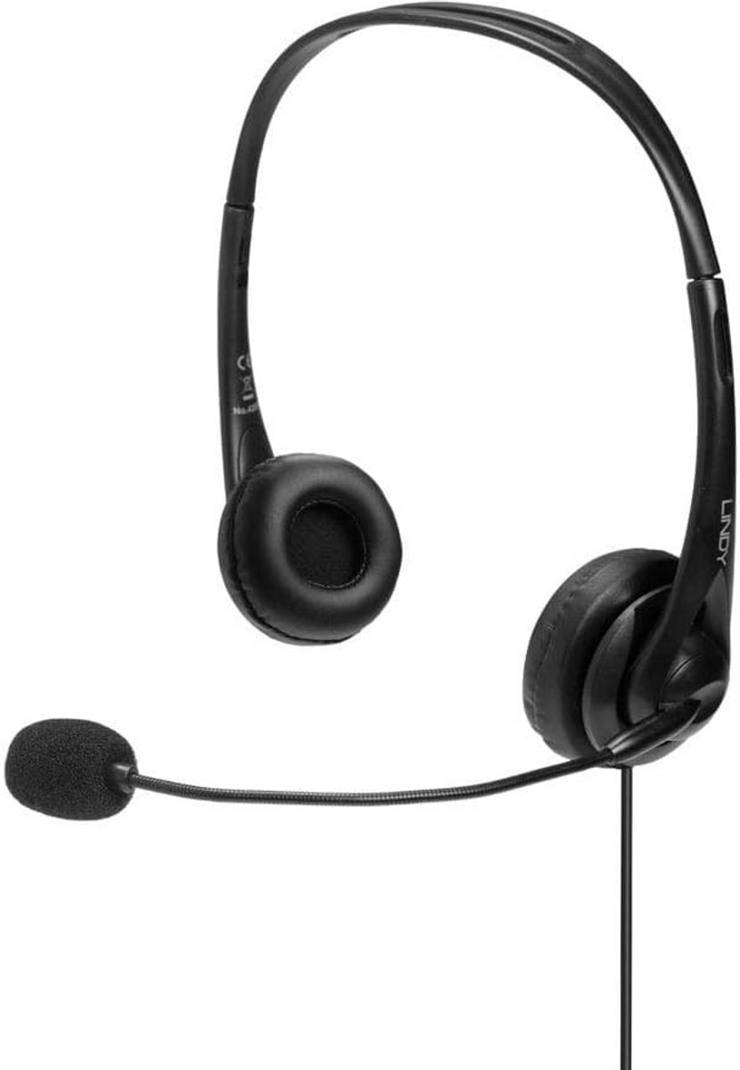 Bedrade Headset met USB-A Aansluiting en In-line Bediening - Zwart
