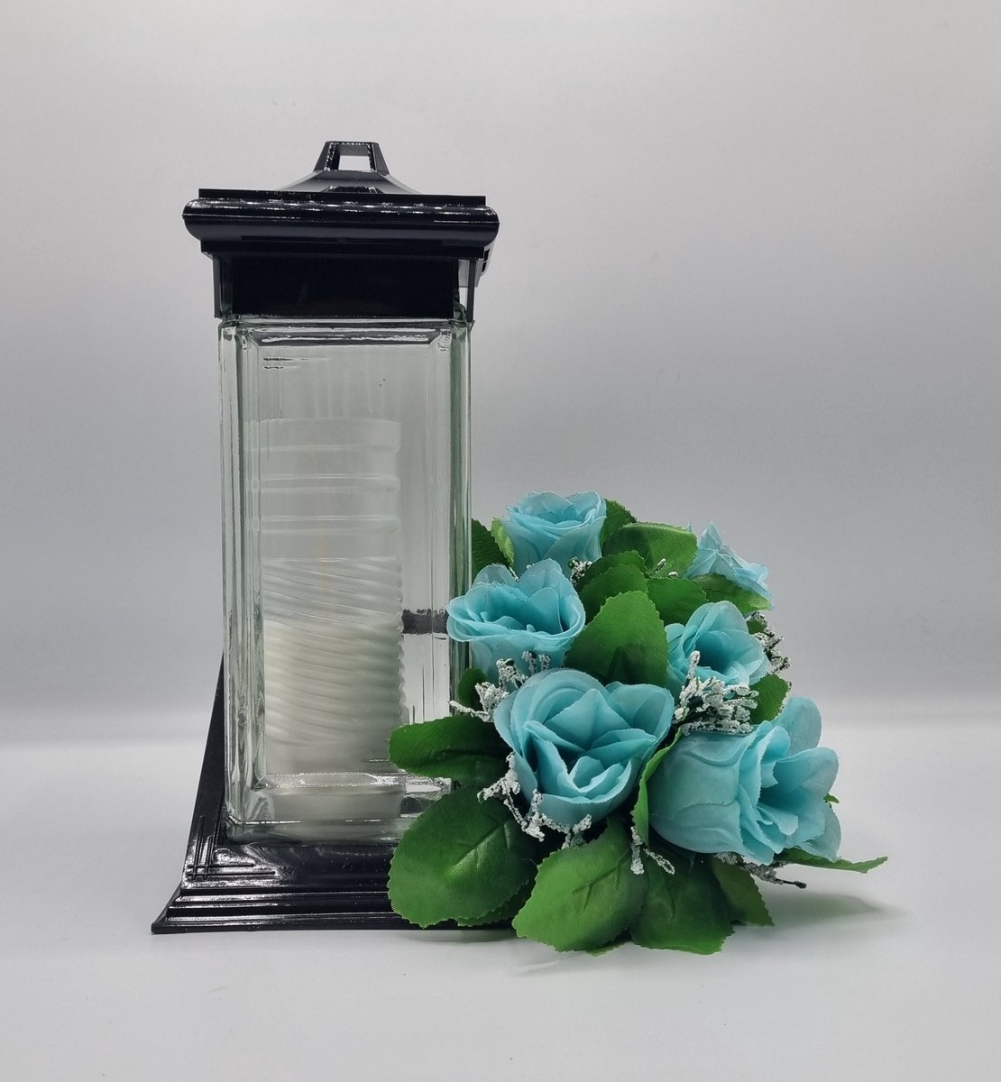 Herdenkingslicht - ZC2 - Bloemstuk - W847-57 - Grafdecoratie - Zijdenbloemen - Kunstbloemen