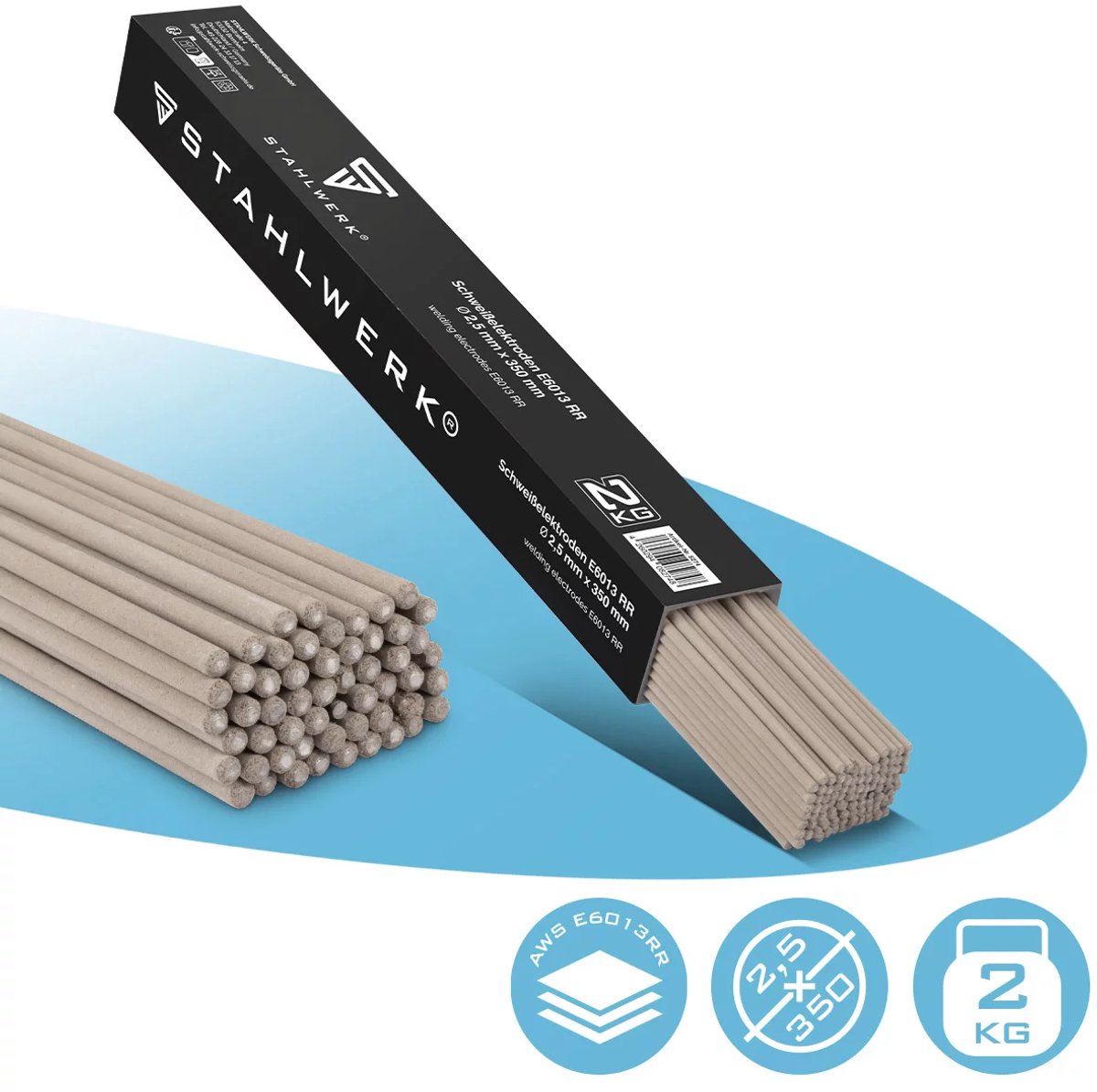 STAHLWERK Staafelektroden AWS E6013RR dik rutiel bekleed 2,5 mm 2 kg