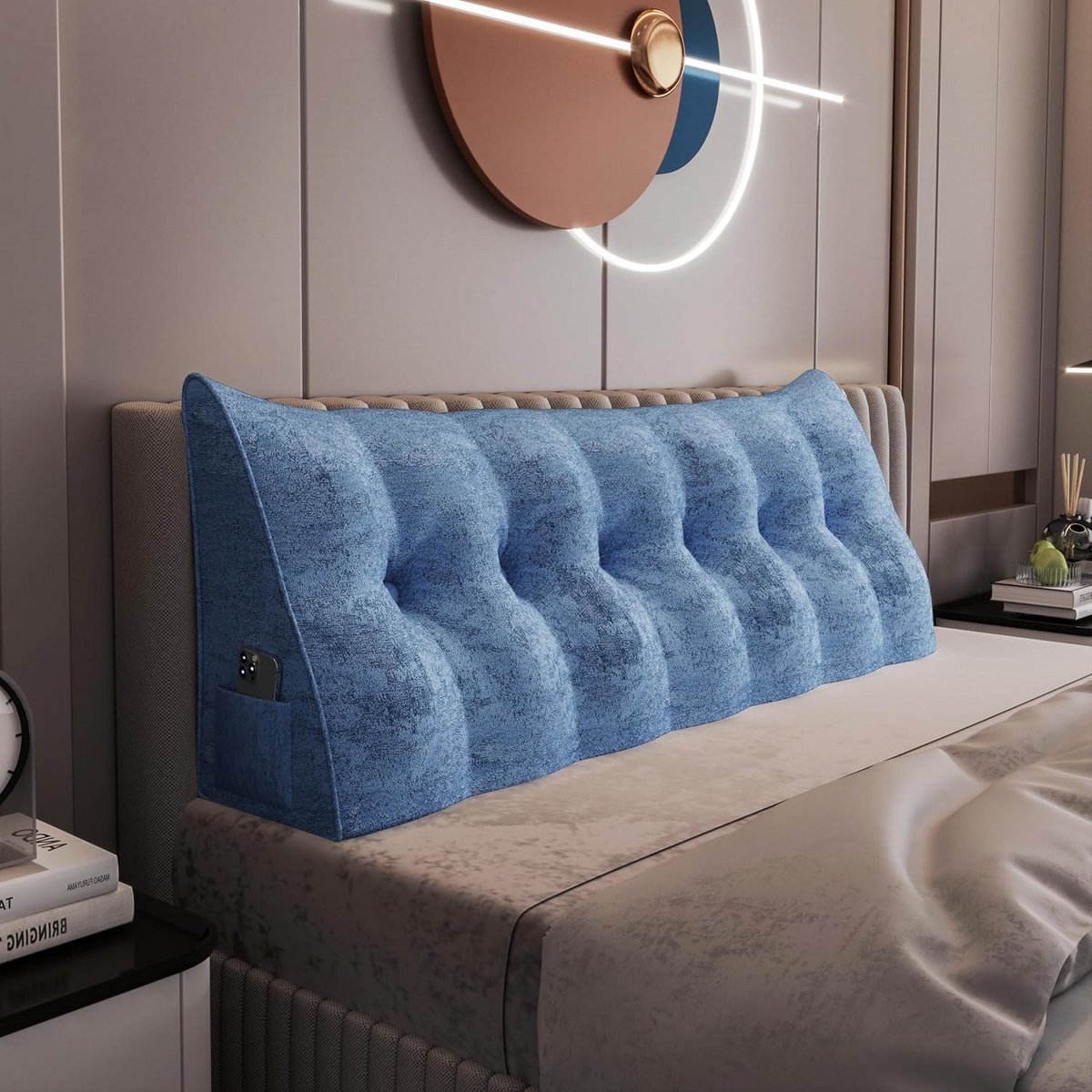 Groot Driehoekig Wigkussen 180 cm voor Bed en Bank – Luxe Leeskussen met Rugsteun