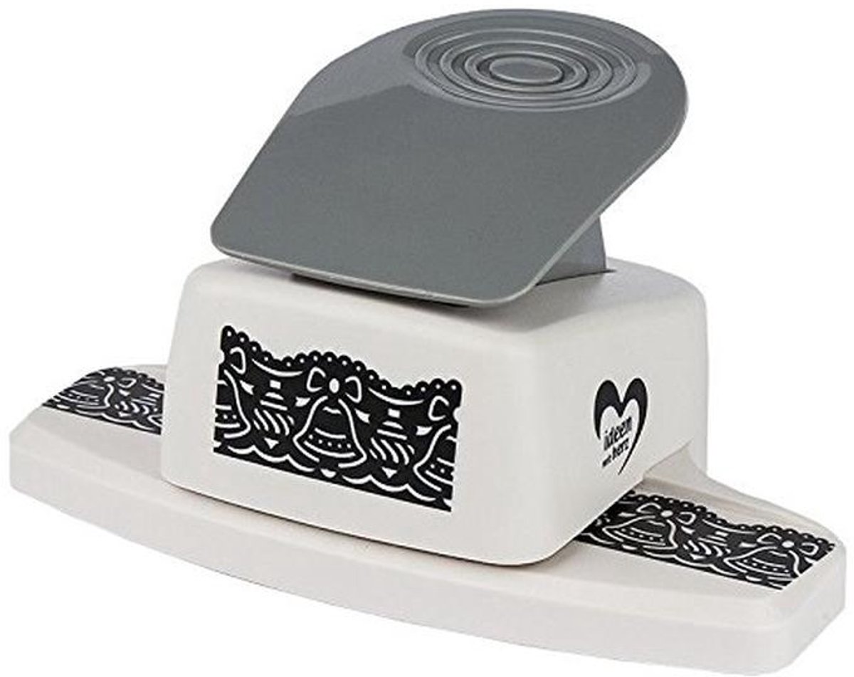 Papierpons Klok - Motiefperforator Randpons - Knutselen Kaarten - Pop-up Effect - 29 x 6 cm - Wit