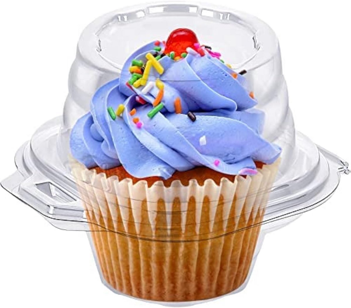 100 Losse Cupcake Doosjes Stapelbaar - Individuele Taartdrager Helder en Stevig