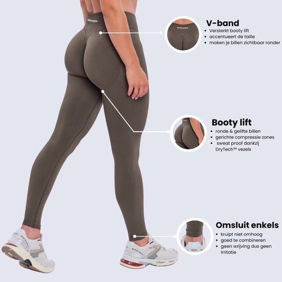 Euphoria Sportlegging Dames - Sportkleding Dames - Sportbroek Dames - Yoga Broek Dames - Groen - Maat S — afbeelding 2