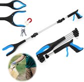 Grijper met magneet - Blauw - Extra lang - Opvouwbare grijptang - 110 cm - Draaibare kop afval grijper - Lange levensduur grijparm - Grijphulp van aluminium - Handgrip - Grijpstok - Grijper voor senioren - Afvalgrijper