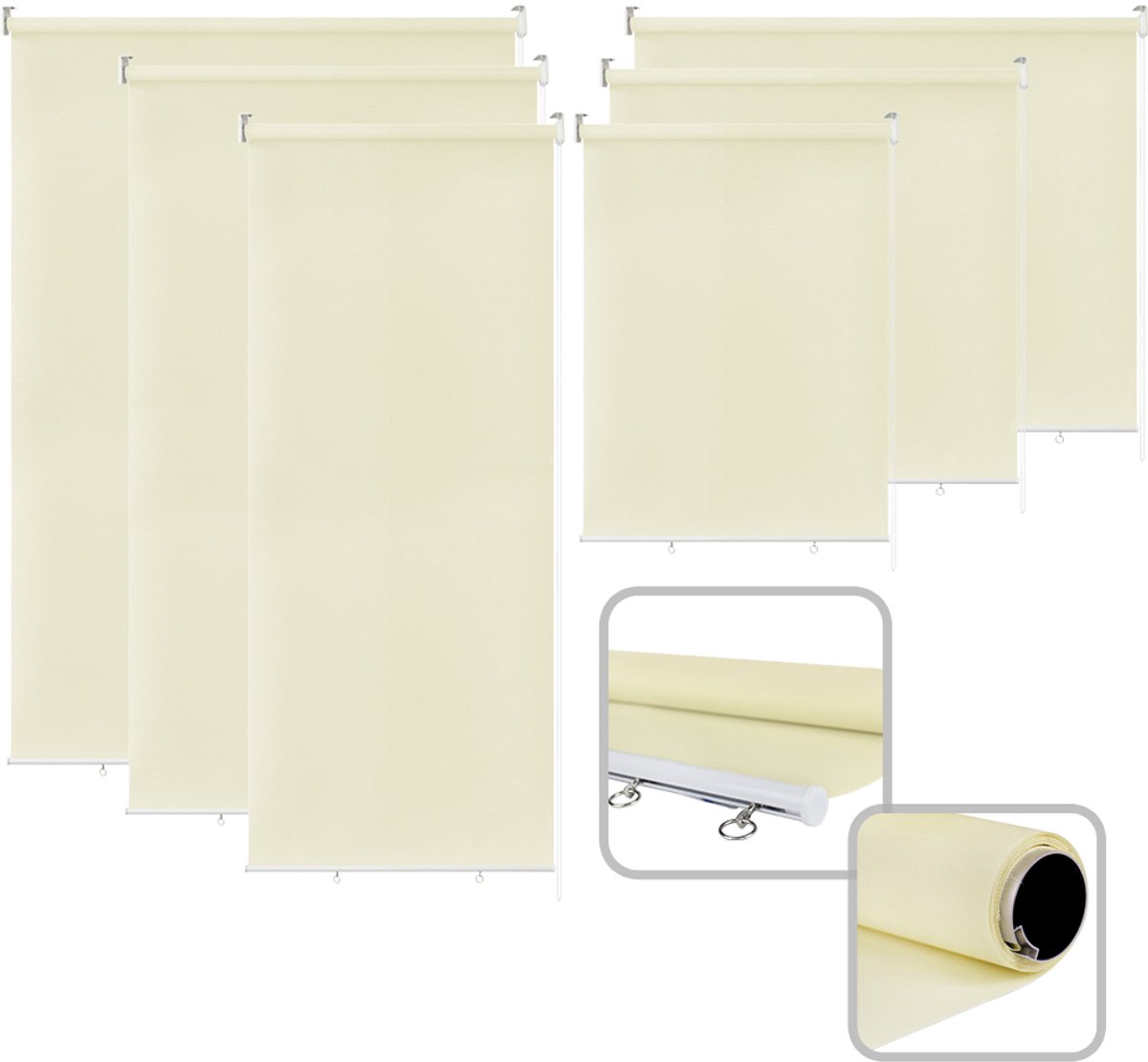 Aufun Buitenterras rolgordijn - 140 x 140 cm - geschikt voor deuren en ramen - beige