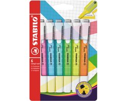 STABILO Swing Cool - Markeerstift - Perfect Voor Onderweg - Etui Met 6 Kleuren