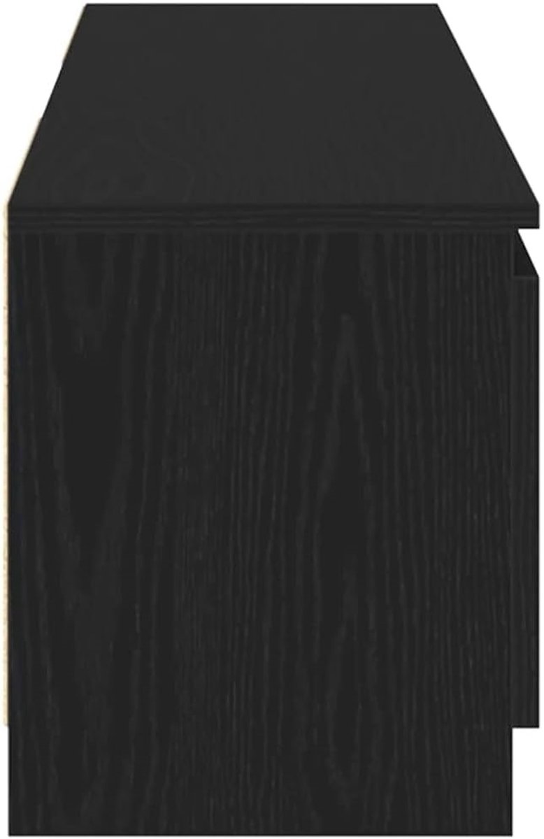 TV-meubel Urbanhome Eclipse – TV-kast 120 cm Zwarte Eiken-look met RGB LED-verlichting, USB-poort en Veel Opbergruimte voor Woonkamer