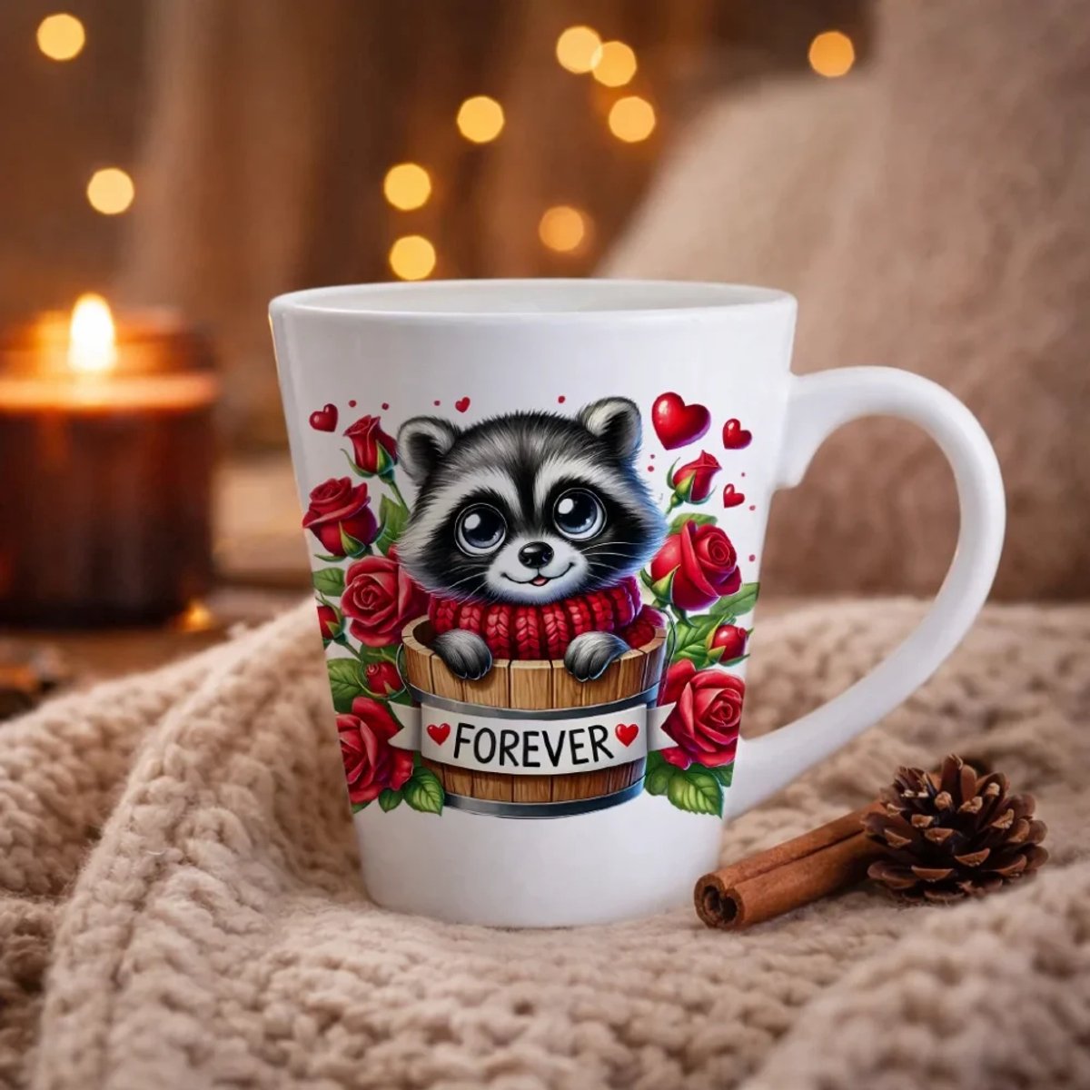 Valentijns Mok 200 ml – Conische Koffiemok – Liefdevol Design – Cadeau voor Valentijnsdag