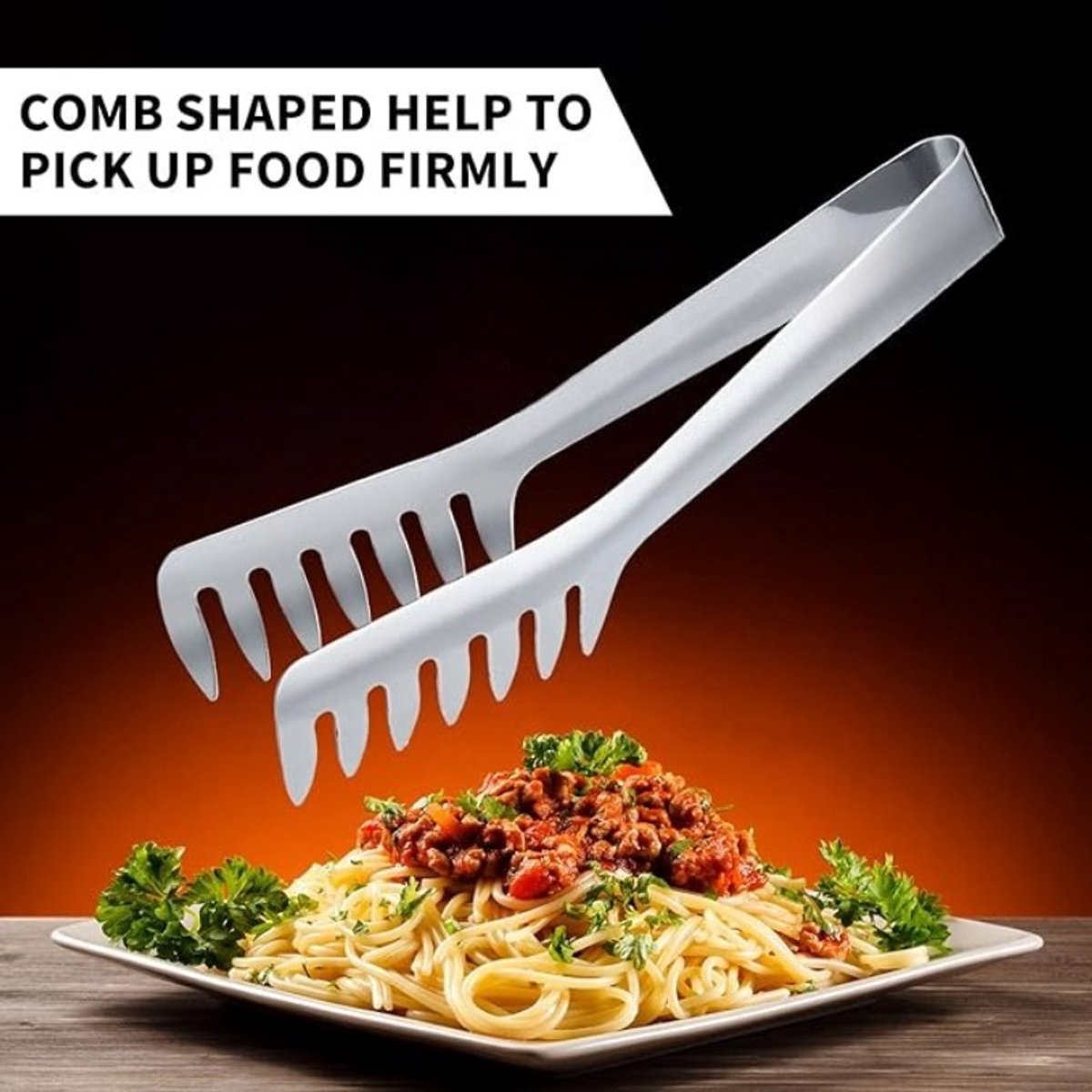 Livé® Spaghetti Tang – 20cm Metalen Pasta Klem Antislip