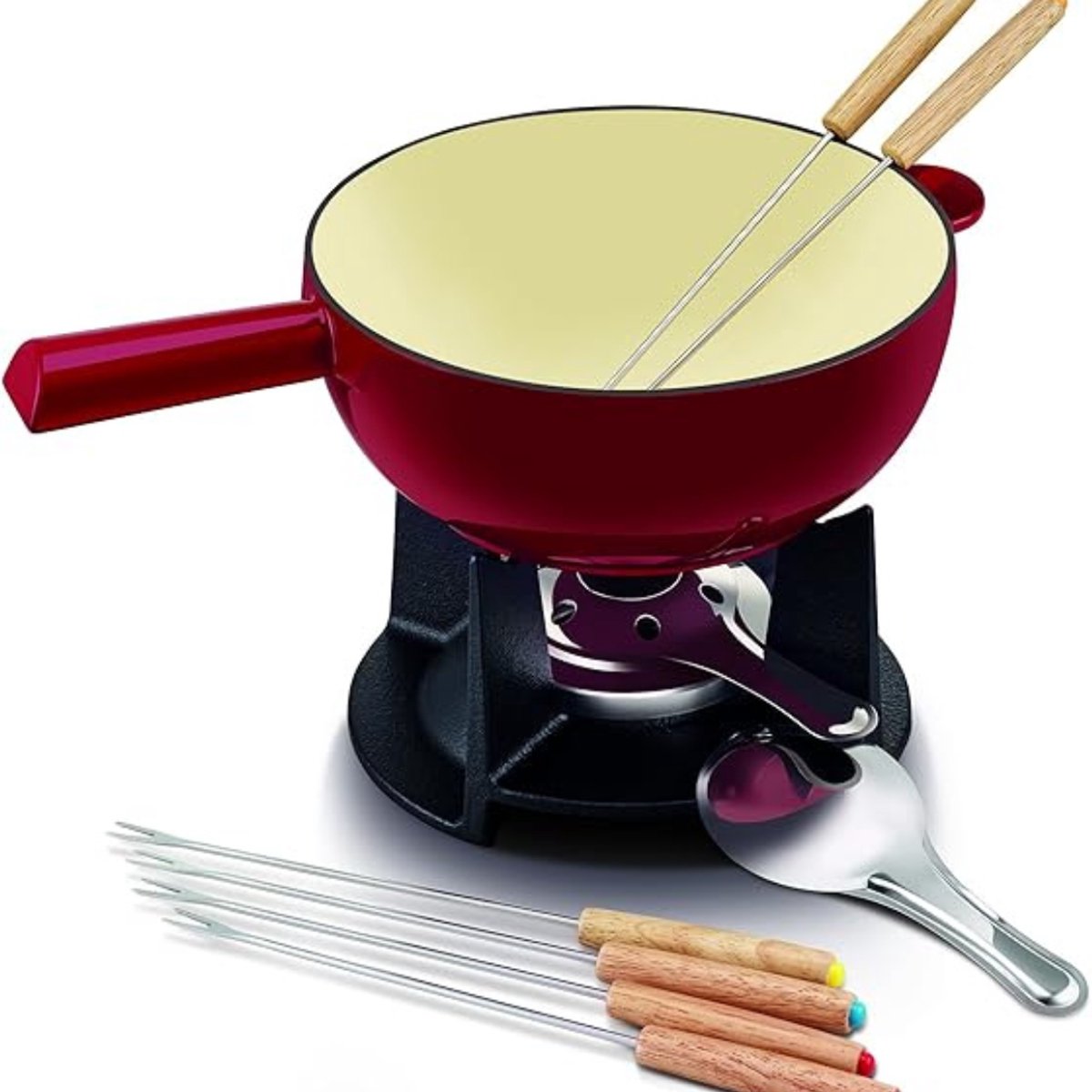 Quvo® Kaasfondue Set - Fondue Set - Fonduepan - Rood - 2 L -