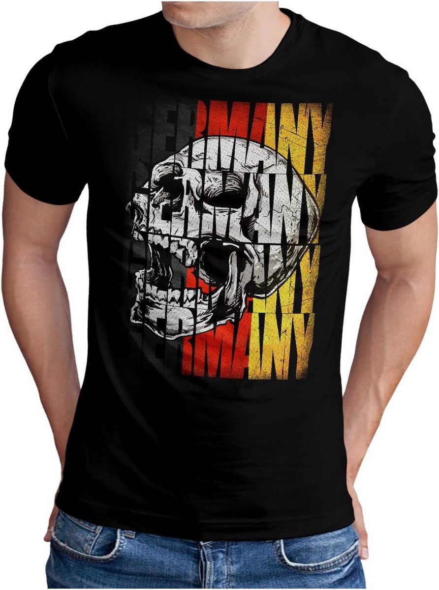 Duitsland WK Voetbal T-shirt met Schedelprint - Heren Shirt voor Oranje Fans