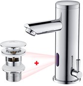 Robinet de lavabo Lonheo max - Avec bonde de vidange Pop-up - Robinet de rinçage infrarouge automatique avec double capteur - Robinet de rinçage infrarouge automatique avec double capteur IR - Robinet de rinçage infrarouge sans contact