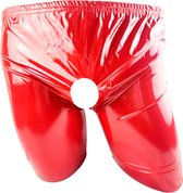 BamBella ® - Boxer short Maat L/XL Datex Rood (Latex en stof SM kleding BDSM erotische heren kleding ondergoed lingerie onderbroek zwart