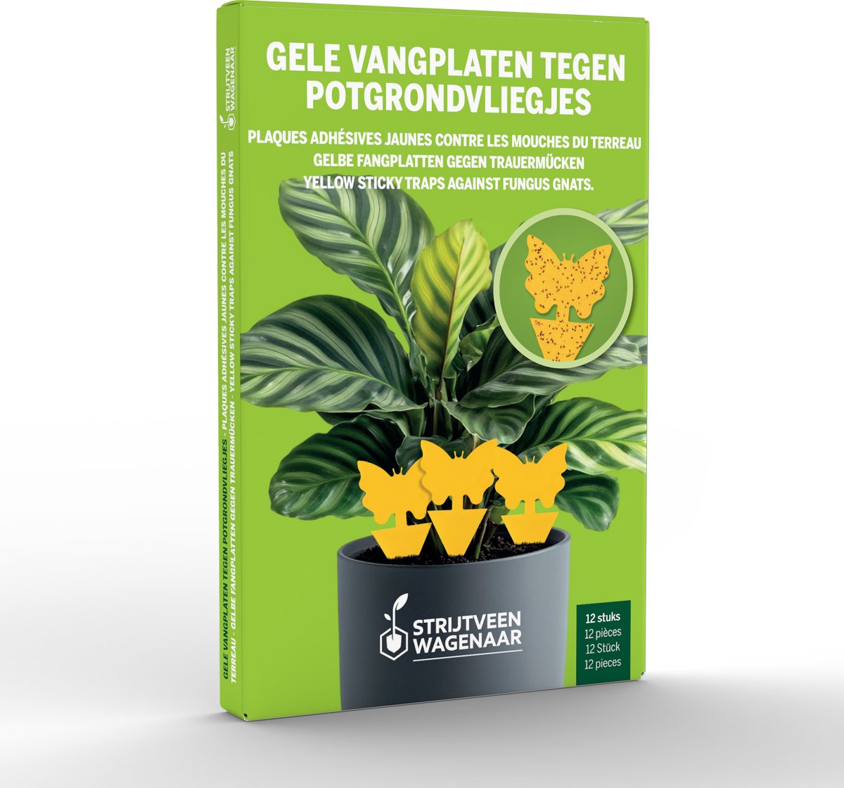 Strijtveen & Wagenaar - Vangplaten 24 Stuks - Effectief Tegen Bladluizen, Fruitvliegjes, Vliegen En Muggen - Met Extra Sterke Lijm En Zonder Chemicaliën!