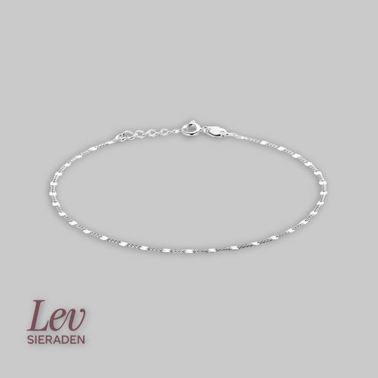 Lwkeay Enkelbandje voor dames, enkelbandje voor vrouwen, 925 sterling zilver, dubbele ketting, verstelbaar enkelbandje voor dames, 22 5 cm, cadeau voor vrouwen, Verstellbarer, Sterling zilver, 0