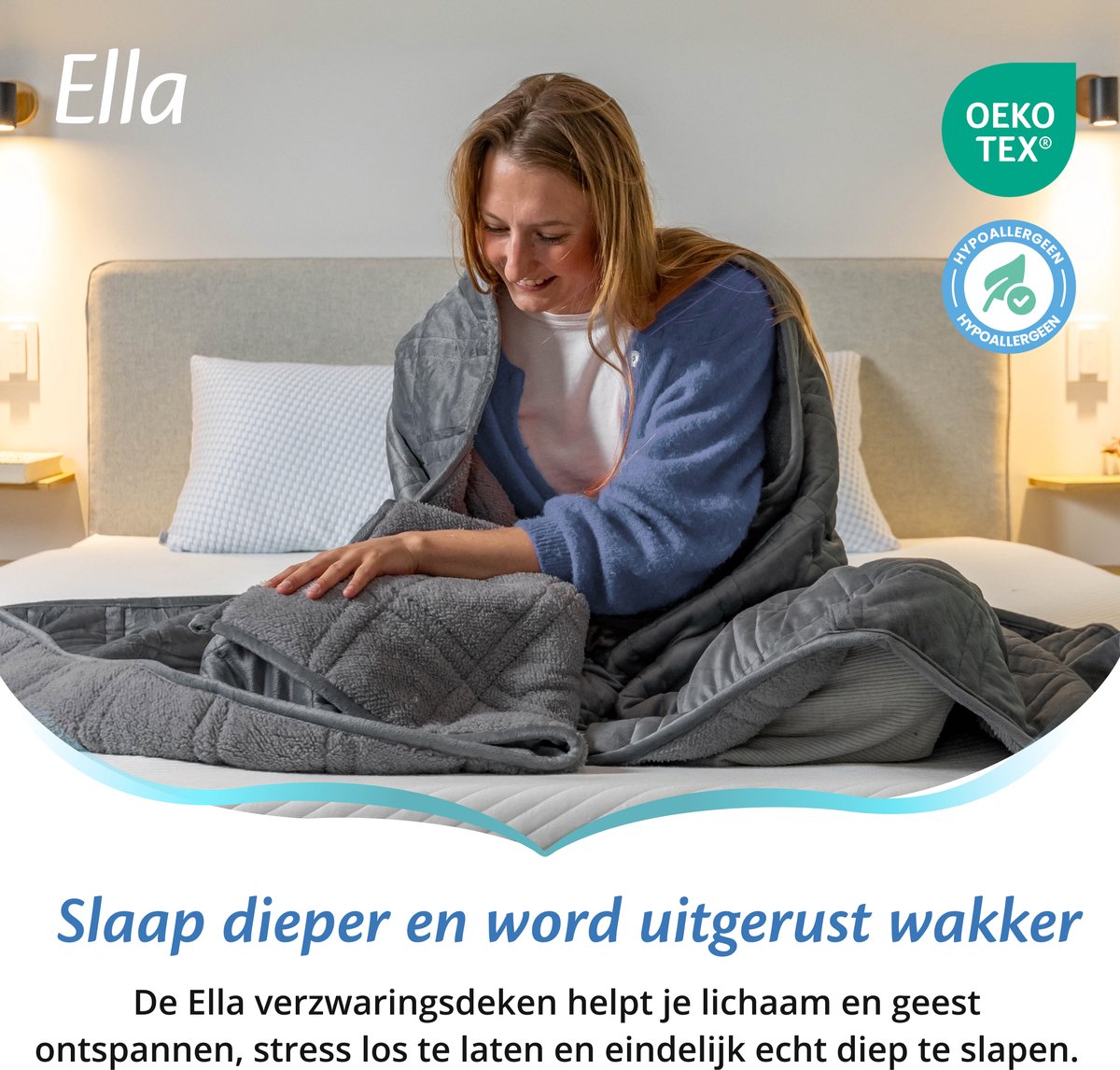 Ella verzwaringsdeken 9 kg fluweel en sherpa 150x200 thumbnail 2
