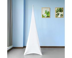 Set van 2 Witte DJ Speaker Statief Hoezen - Stretch Universeel voor Bruiloft & Feest