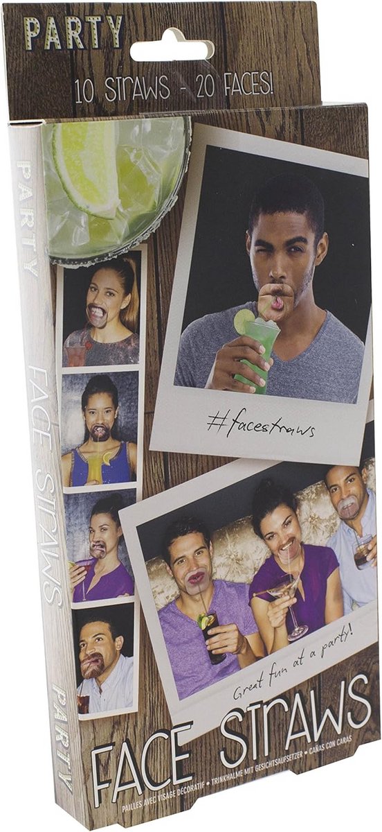 Set van 50 Rietjes met Grappige Gezichten - Herbruikbare Drinkrietjes voor Feestjes