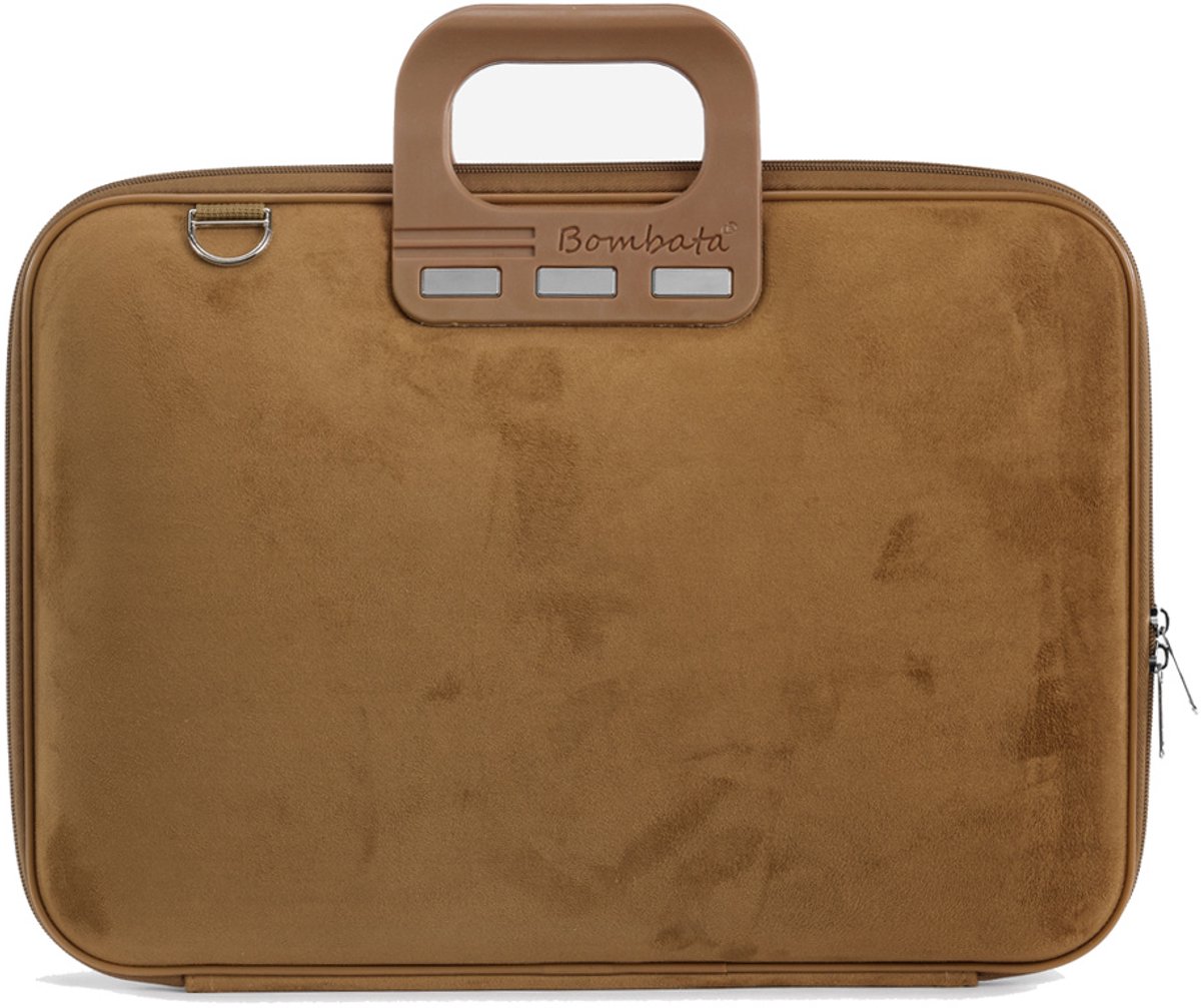 Bombata Camoscio Dames Laptoptas – Suède-look – 15 / 15,6 / 16 inch – Dames Laptopwerktas met Schouderband – Bruin