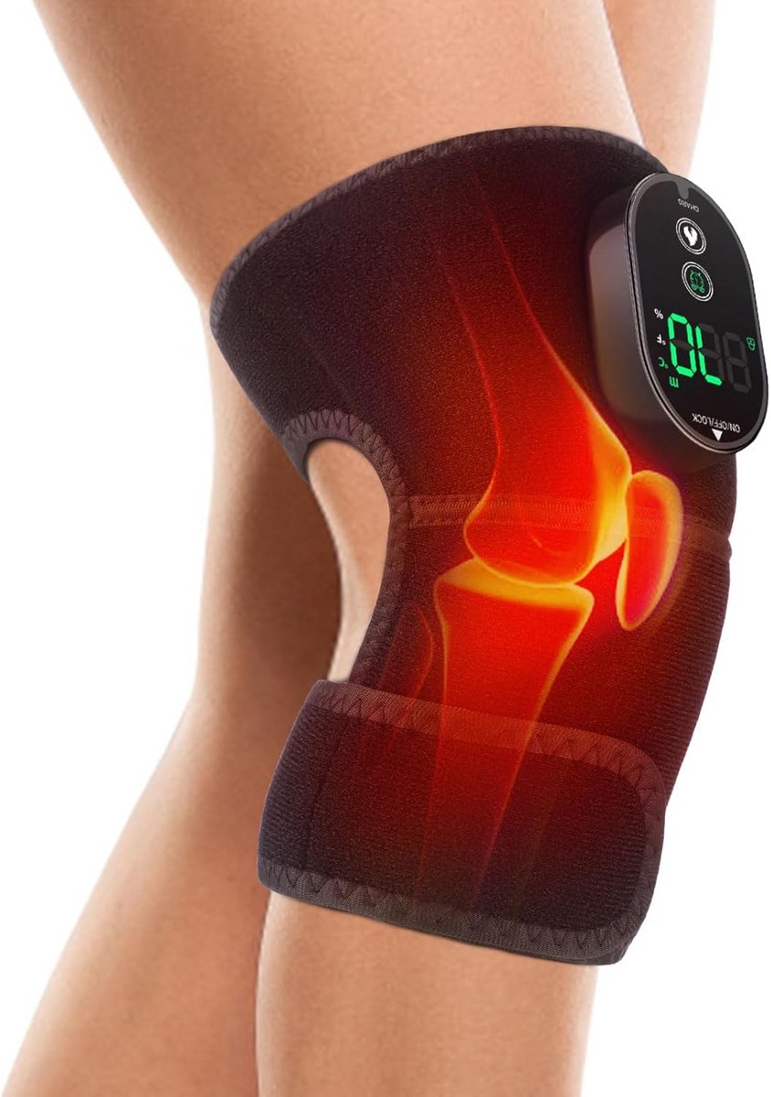 Draadloze Verwarmde Kniebandage met 6 Warmtestanden en Timer