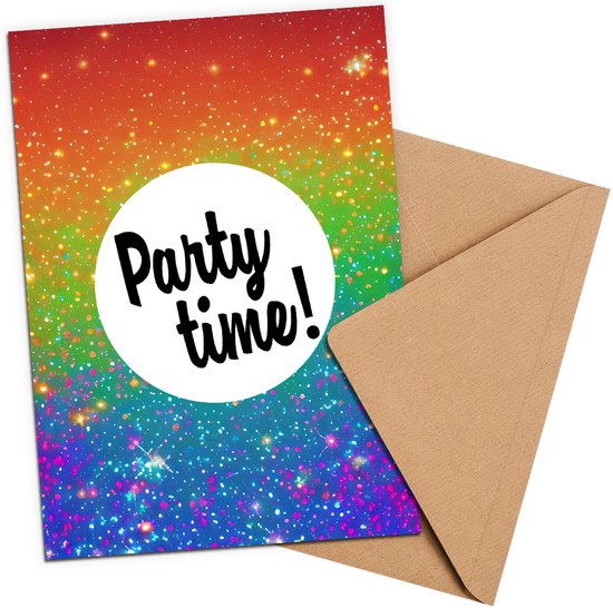 Uitnodiging kinderfeestje + Enveloppen 10 stuks - Thema Party - Beschrijfbaar - Uitnodigingskaarten - Uitnodiging verjaardag - uitnodiging verjaardag feest - Uitnodiging kinderfeestje Jongen of Meisje - Uitnodiging feestje - uitnodigingen