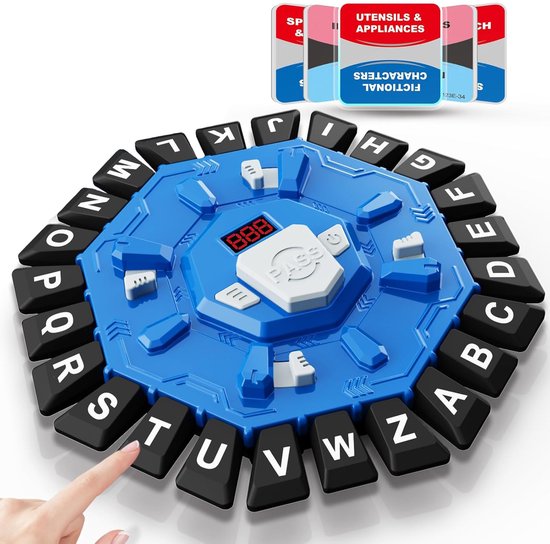 Interactief Woordspel met Digitaal Display - Blauw - Elektronisch Bordspel - 2 Spelmodi & 220 Categorieën - Educatief Familiespel - Voor Kinderen & Volwassenen