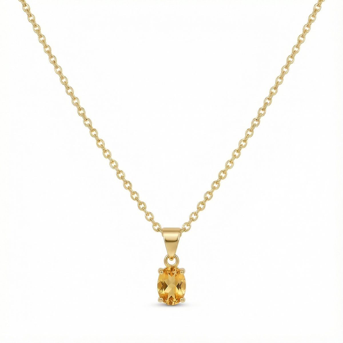 Petit Comité - Ketting Dames Vintage Geboortesteen Citrien November (Goud) - Cadeau Dames
