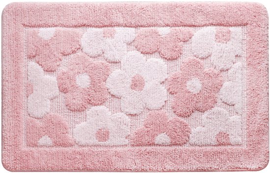 1 stuk- Badmat antislip -Bloem douchemat-badkamermat antislip-badkamer mat-badkamer matten set-badmat antislip voor in bad- badmatten-Absorberende Badmat-Badkamermatten Sneldrogend-badkamer accessoires-Geschikt voor Douche & Bad-40x60cm-Roze