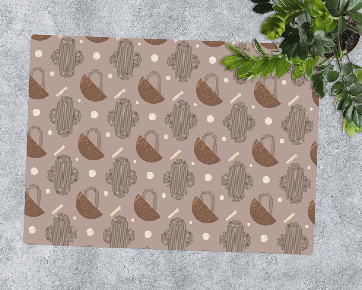 Coloray Vloerbeschermer - Abstract patroon Vloerbeschermer Tapijt - 140x100 cm - Bruin Bureaustoelmat - Vloerbeschermer Vinyl - Mótif Bureaustoelmat - Rechthoekige Mat - Natuur Thema