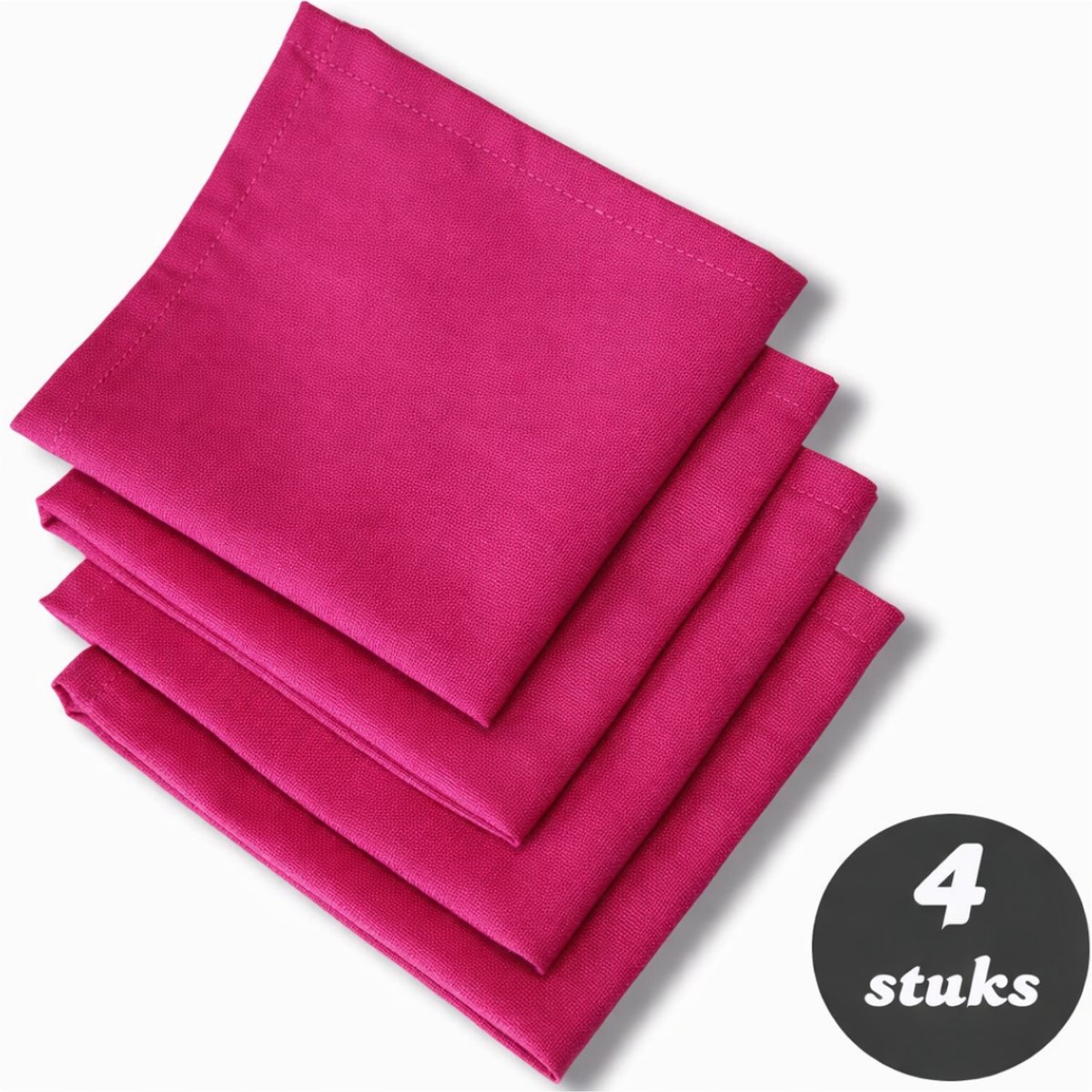 Tavas Servetten - 30 x 30 cm - Set van 4 stuks - Fuchsia - Katoen