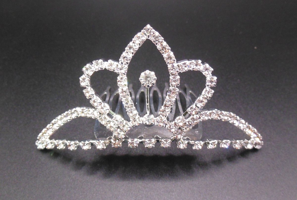Tiara middel met strass hoog
