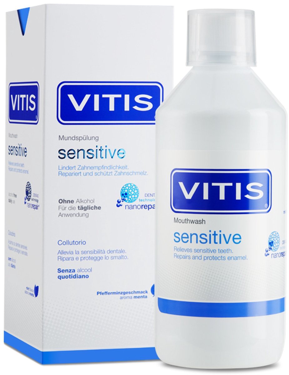 VITIS Sensitive – Mondspoeling – Gevoelige Tanden – Glazuurherstel – 500 ml