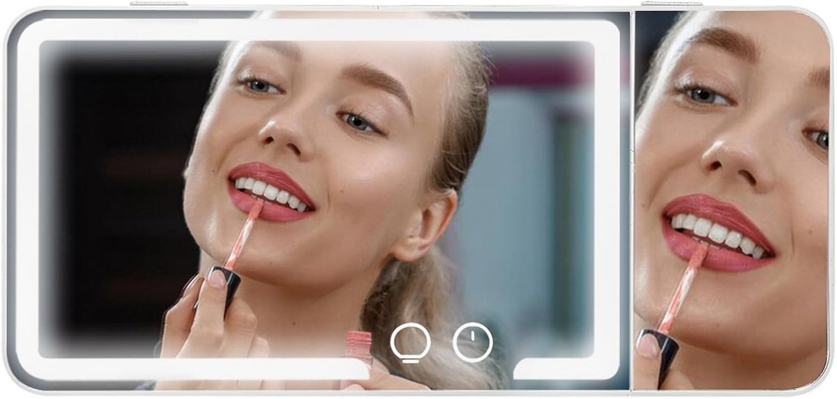 Oplaadbare Cosmetische Auto Spiegel met LED en 3x Vergroting