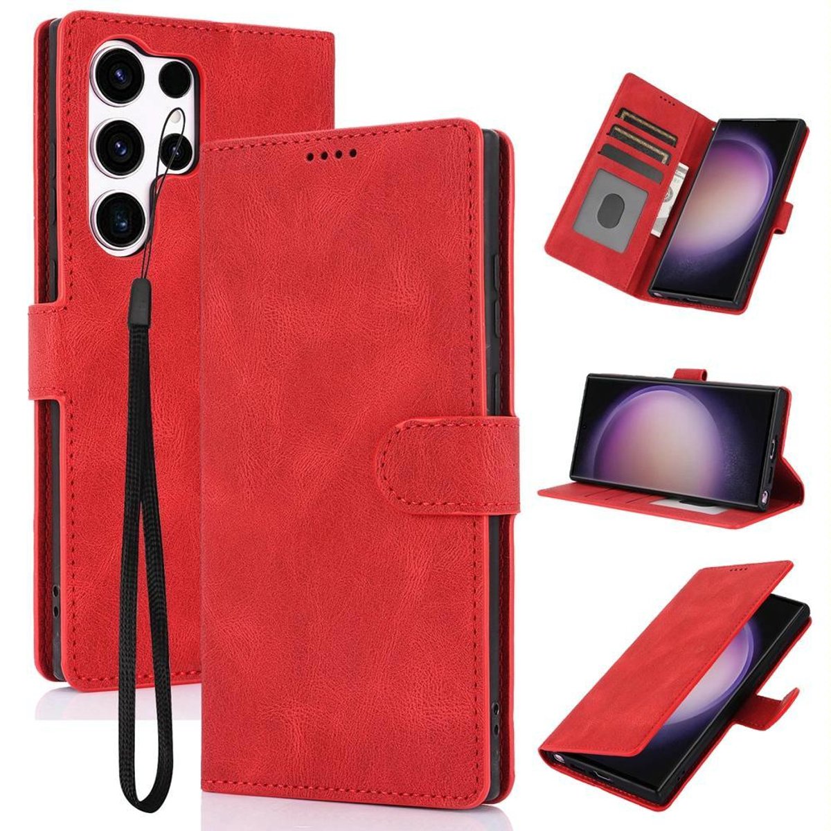 Mobigear Telefoonhoesje geschikt voor Samsung Galaxy S26 Ultra Hoesje | Mobigear Wallet Bookcase Portemonnee | Pasjeshouder voor 3 Pasjes | Telefoonhoesje voor Pinpas / OV Kaart / Rijbewijs - Rood