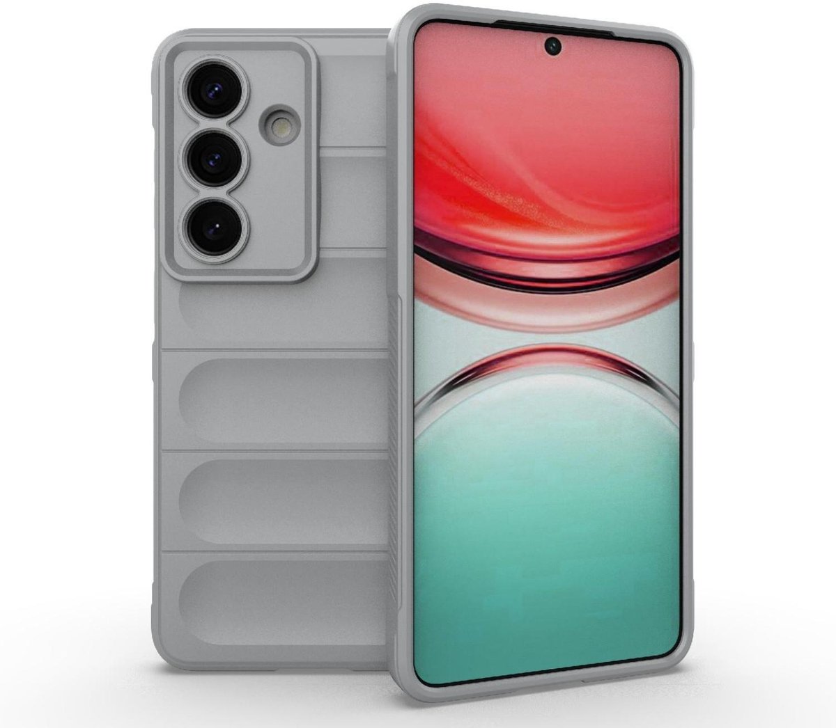 Mobigear Hoesje geschikt voor Samsung Galaxy S26 Telefoonhoesje Flexibel TPU | Mobigear Bumpy Backcover | Galaxy S26 Case | Back Cover - Grijs