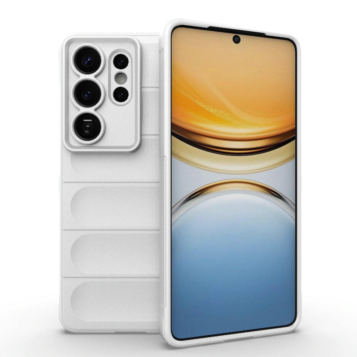 Mobigear Hoesje geschikt voor Samsung Galaxy S26 Ultra Telefoonhoesje Flexibel TPU | Mobigear Bumpy Backcover | Galaxy S26 Ultra Case | Back Cover - Wit
