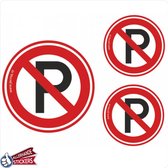 Verboden te parkeren verkeersbord stickers