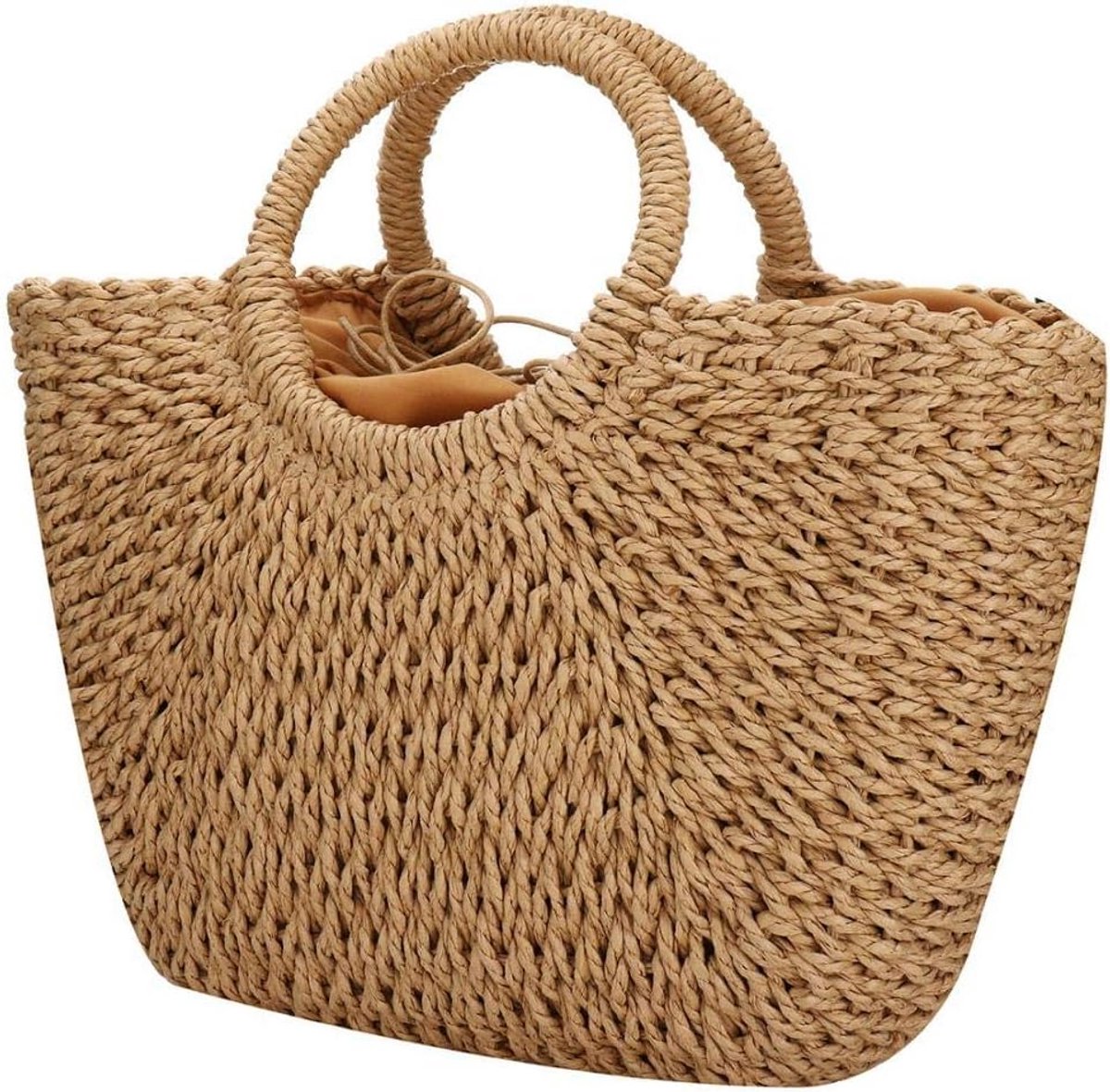 Grote Zomer Strandtas Dames - Handgeweven Stroken Handtas Schoudertas Reistas