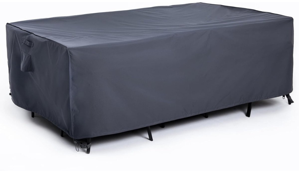 Famanu Afdekhoes voor tuintafel - waterdichte en sneeuwbestendige beschermhoes voor tuinmeubelen - rechthoekige tafelhoes voor buiten - uv-bestendig en weerbestendig - grijs - 170 x 112 x 70 cm