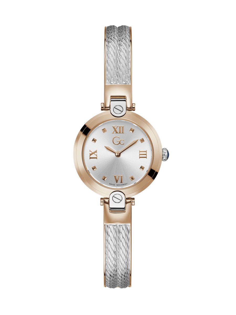 Gc Gc Fusion Bangle Cable Quartz Analoog Horloge Zilver Toon Rose Goud Toon Case: 100% Stainless Steel | Bracelet: 100% Stainless Steel 28 Z09001L1MF