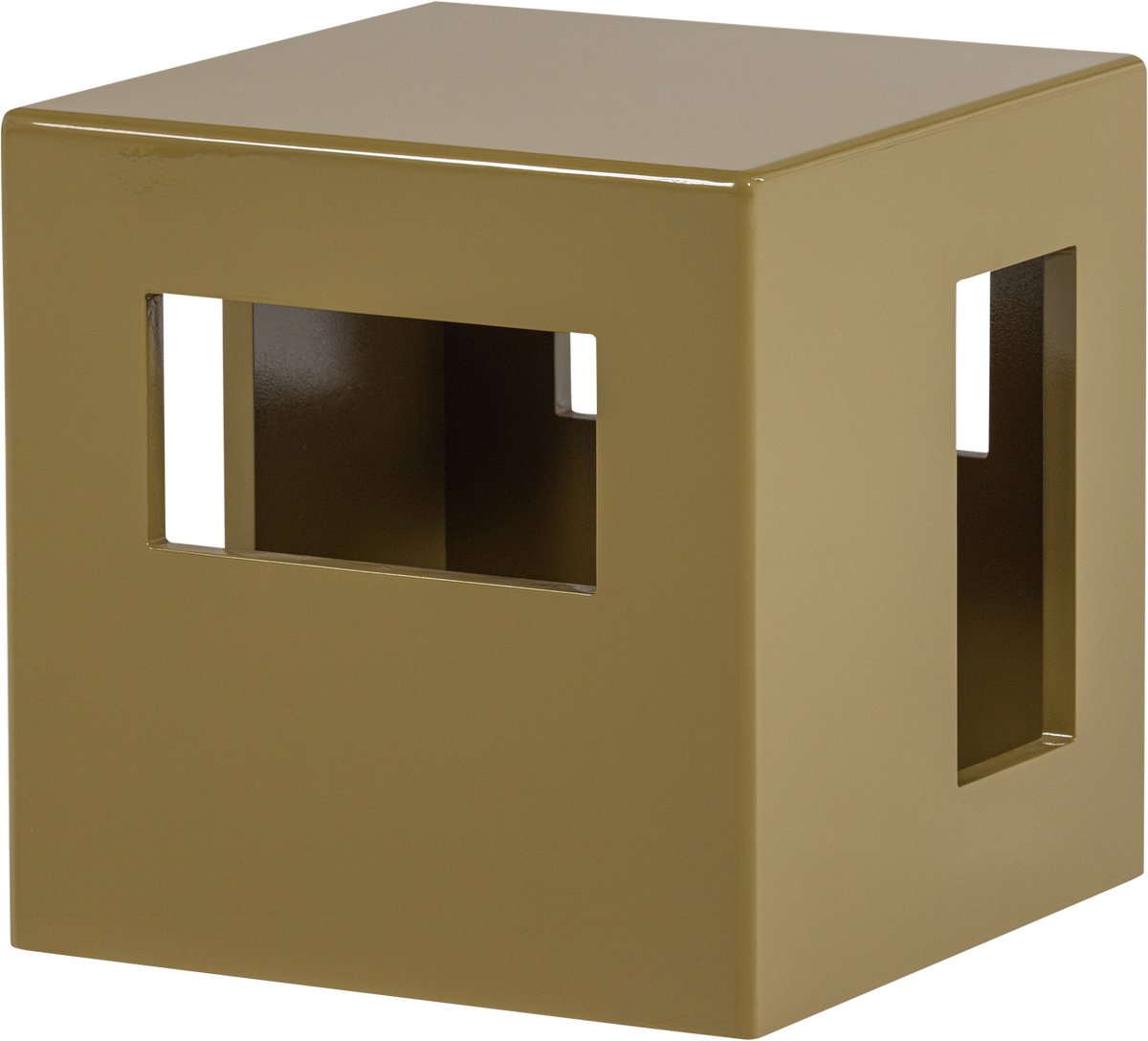 vtwonen Modern Bijzettafel Vierkant - MDF/Hout - Hoogglans Honinggeel