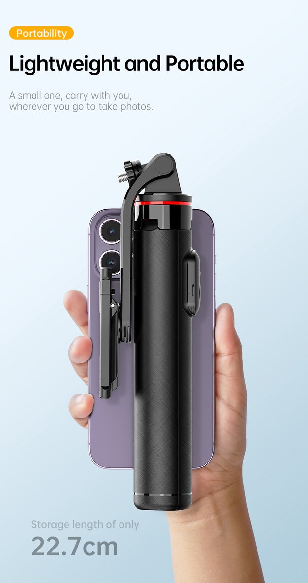 Gadgetking - Selfie Stick Tripod C13 voor Smartphone - voor iPhone 17, 17 Pro, iPhone 16 (Pro), iPhone 15 (Pro), iPhone 14 (Pro) iPhone 13 (13 Pro/13 Pro Max) iPhone 12 (12 Mini/ 12 Pro/ 12 Pro Max)