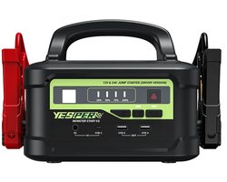 Yesper Monster Start P2 Jumpstarter 24V/12V - 122500 mAh - 5000A - Accu Booster voor Vrachtwagen, Tractor, Auto - Powerbank - Noodpakket – Startkabels voor Loonwerkers & Zware Voertuigen Noodstroom - Noodstroomvoorziening