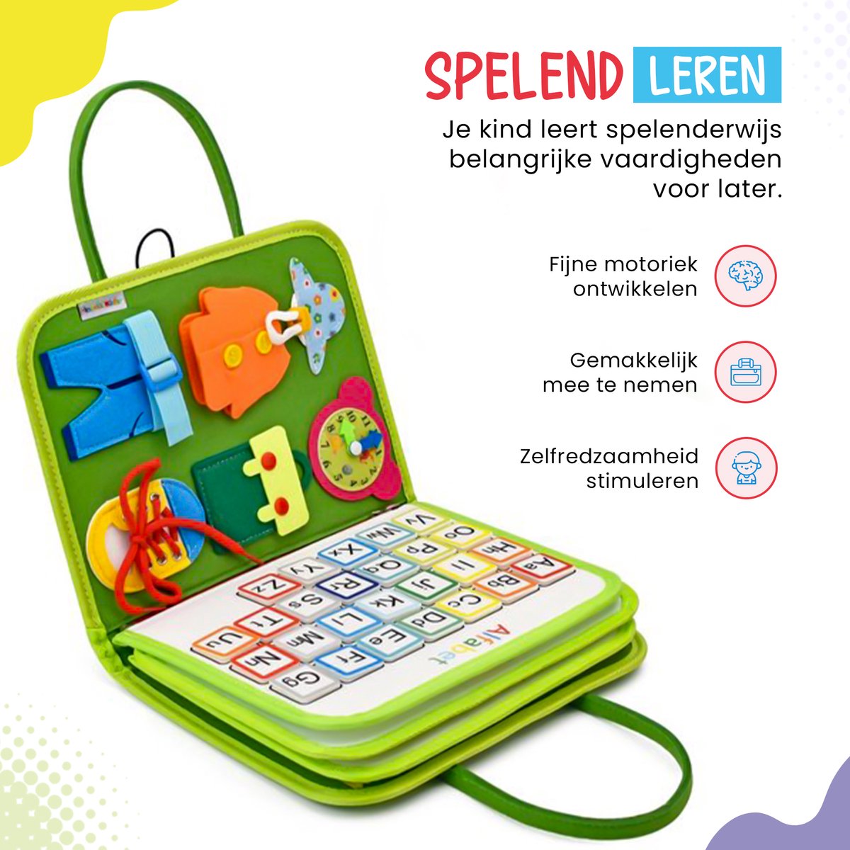 Jucarie Montessori Educativa Si Interactiva, Tip Plansa De Perete Cu Sistem De Prindere Sau Covor Elemente Cu Scai Pentru Acasa Sau Gradinita Pentru Activitati Copii Si Prescolari Model Ferma 104x75cm