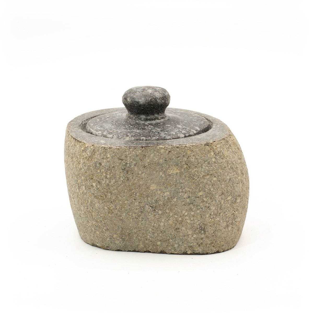 Aardingspot van natuurlijke rivierstenen - Klein (ongeveer 9x7 cm)