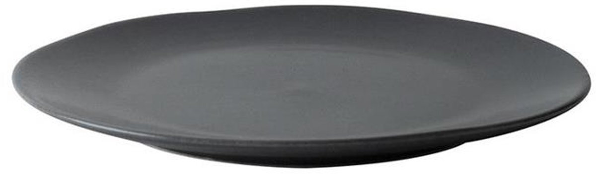 Velvet bord plat Ø20,5cm mat zwart 4st