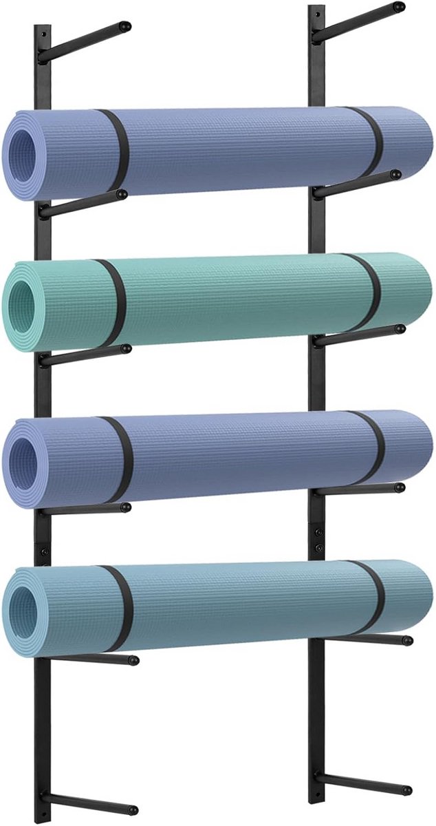 Wandrek 6 Stuks voor Yogamatten, Foam Rollers en Skateboards - Zwart